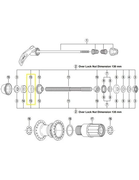 Afstandsbus links Shimano 8 mm