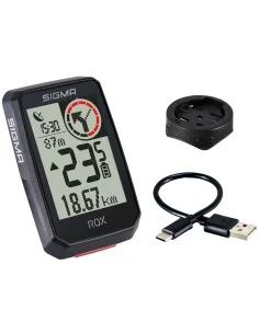 Fietscomputer GPS Sigma ROX 2.0 met standaard stuurhouder - zwart
