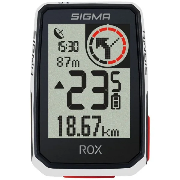 Fietscomputer GPS Sigma ROX 2.0 met standaard stuurhouder - wit