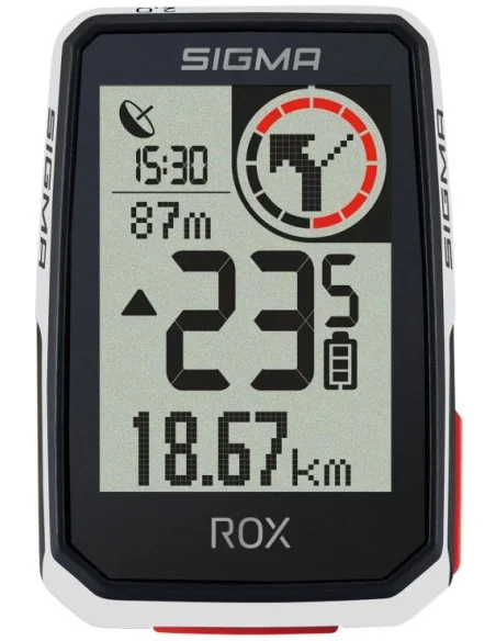 Fietscomputer GPS Sigma ROX 2.0 met standaard stuurhouder - wit