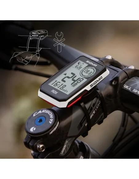 Fietscomputer GPS Sigma ROX 2.0 met standaard stuurhouder - wit