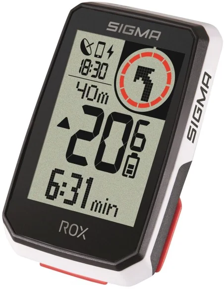 Fietscomputer GPS Sigma ROX 2.0 met standaard stuurhouder - wit