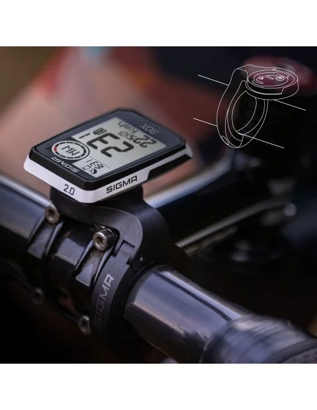 Fietscomputer GPS Sigma ROX 2.0 met overclamp butler stuurhouder - wit