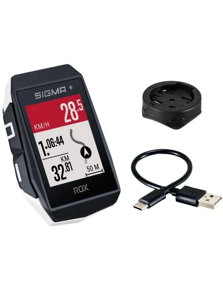 GPS Fietscomputer Sigma ROX 11.1 EVO GPS met standaard stuurhouder - wit