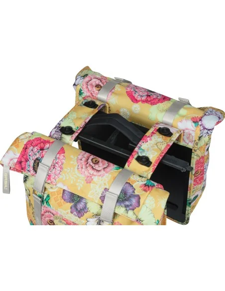 Dubbele fietstas Basil Bloom Field Double MIK 35 liter 30 x 15 x 33 cm - honey yellow