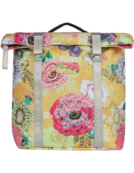 Dubbele fietstas Basil Bloom Field Double MIK 35 liter 30 x 15 x 33 cm - honey yellow