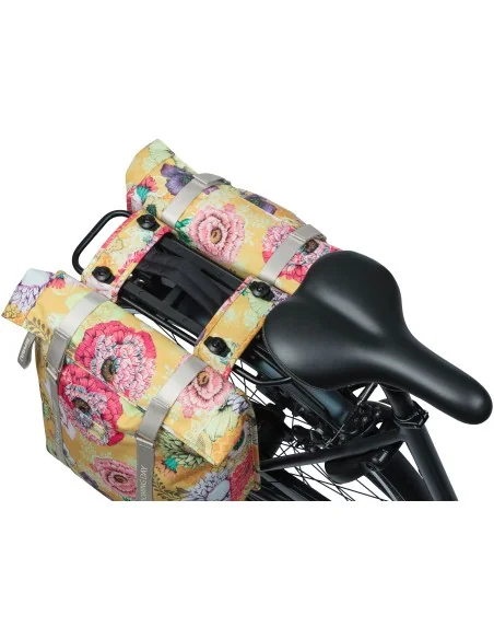 Dubbele fietstas Basil Bloom Field Double MIK 35 liter 30 x 15 x 33 cm - honey yellow