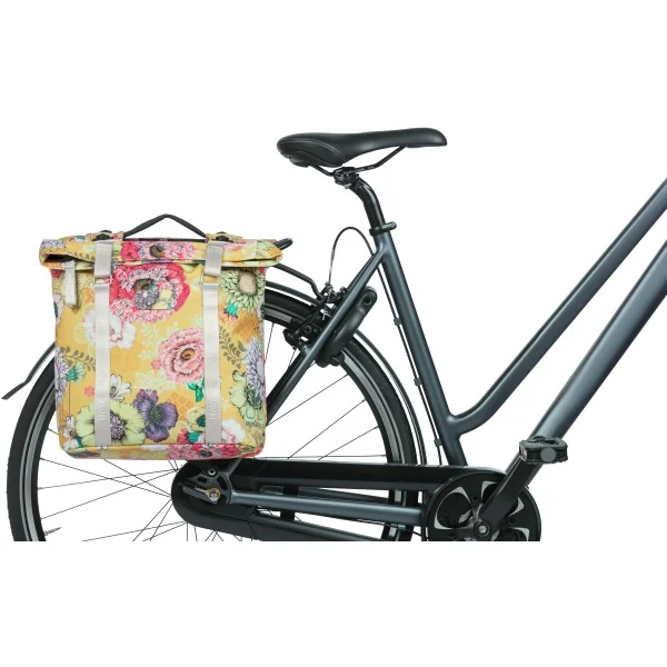 Dubbele fietstas Basil Bloom Field Double MIK 35 liter 30 x 15 x 33 cm - honey yellow