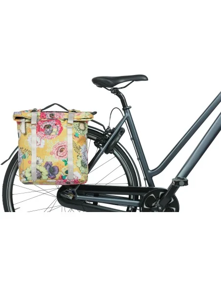 Dubbele fietstas Basil Bloom Field Double MIK 35 liter 30 x 15 x 33 cm - honey yellow