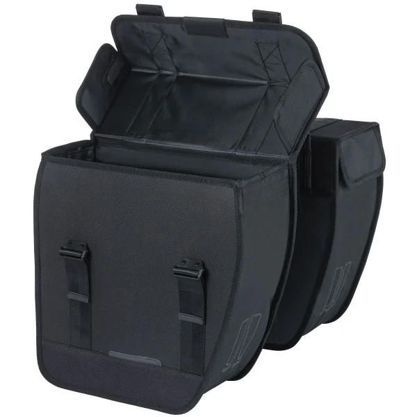 Dubbele fietstas Basil Tour Double 28 liter 34 x 14 x 34 cm - zwart