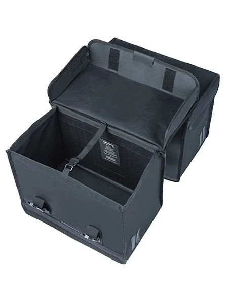 Dubbele fietstas Basil Kavan Eco Classic 58 liter 37 x 24 x 33 cm - zwart