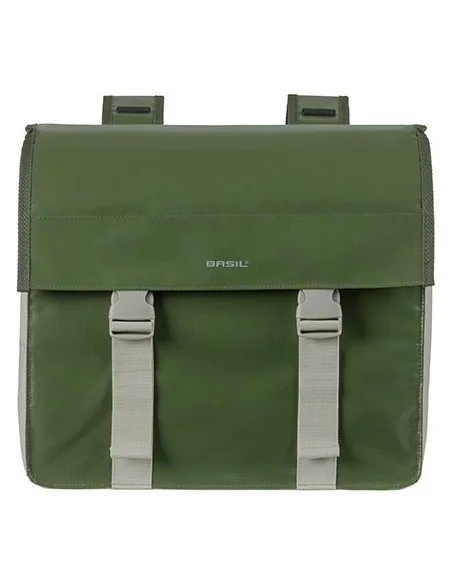 Dubbele fietstas Basil Urban Load 48-53 liter 40 x 17 x 46 cm - moss green/sand