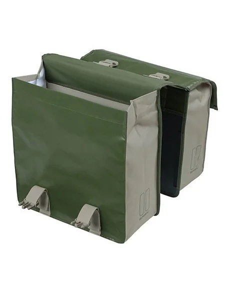 Dubbele fietstas Basil Urban Load 48-53 liter 40 x 17 x 46 cm - moss green/sand
