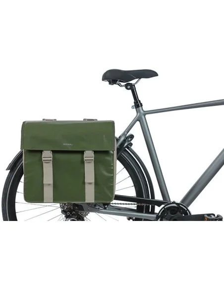 Dubbele fietstas Basil Urban Load 48-53 liter 40 x 17 x 46 cm - moss green/sand