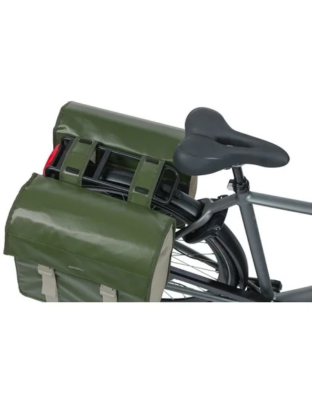 Dubbele fietstas Basil Urban Load 48-53 liter 40 x 17 x 46 cm - moss green/sand