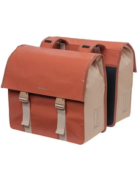 Dubbele fietstas Basil Urban Load 48-53 liter 40 x 17 x 46 cm - terra red/rose