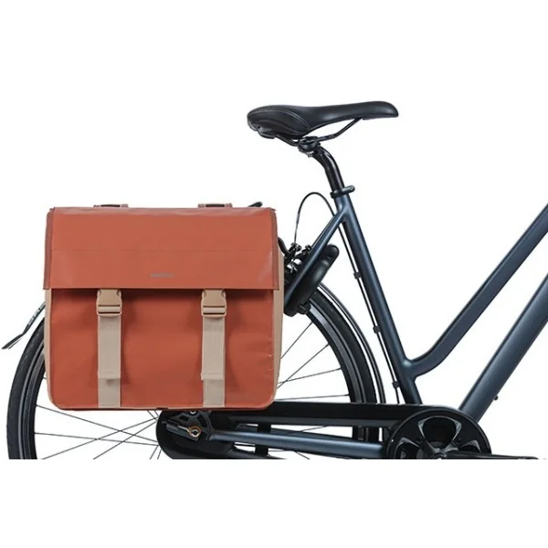 Dubbele fietstas Basil Urban Load 48-53 liter 40 x 17 x 46 cm - terra red/rose