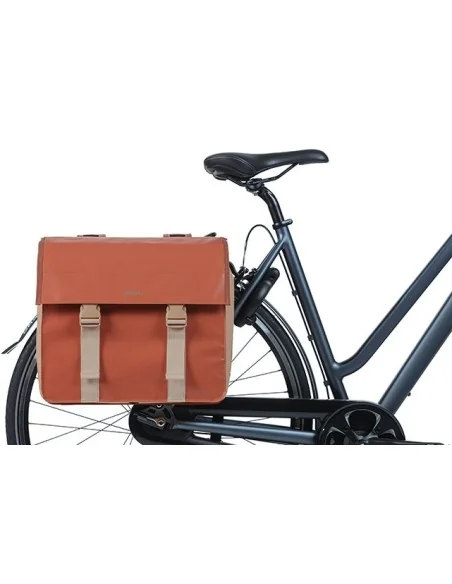 Dubbele fietstas Basil Urban Load 48-53 liter 40 x 17 x 46 cm - terra red/rose
