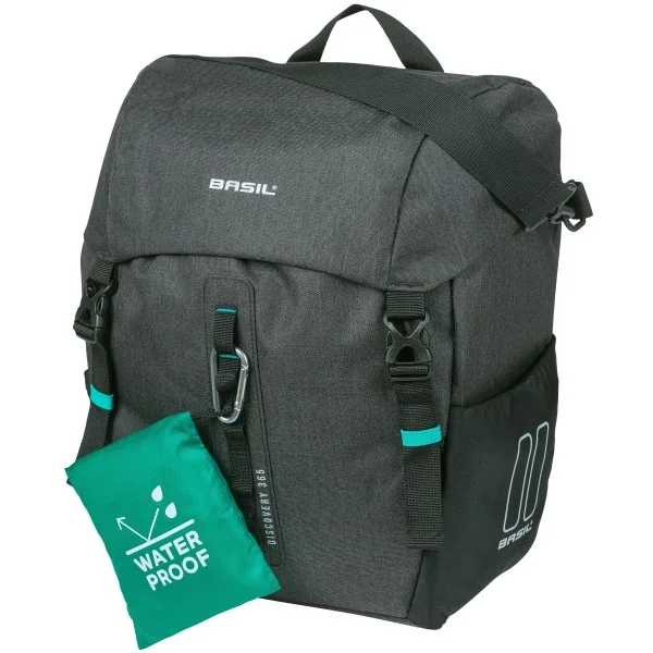 Fietstas Basil Discovery 365D L 20 liter 30 x 17 x 36 cm - zwart melee