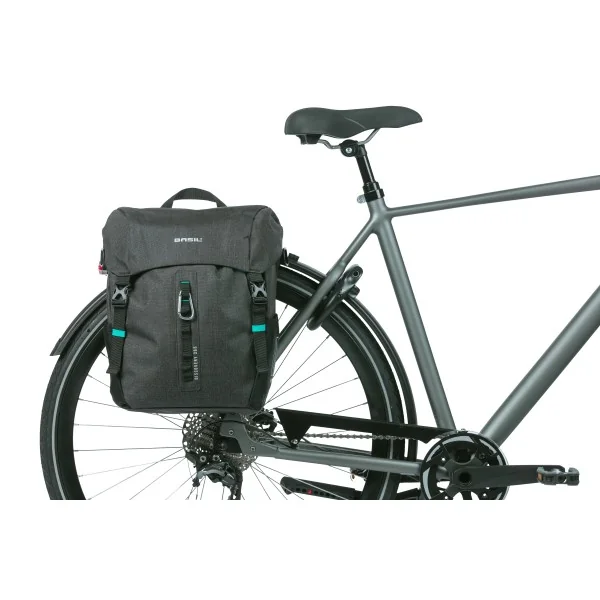 Fietstas Basil Discovery 365D L 20 liter 30 x 17 x 36 cm - zwart melee