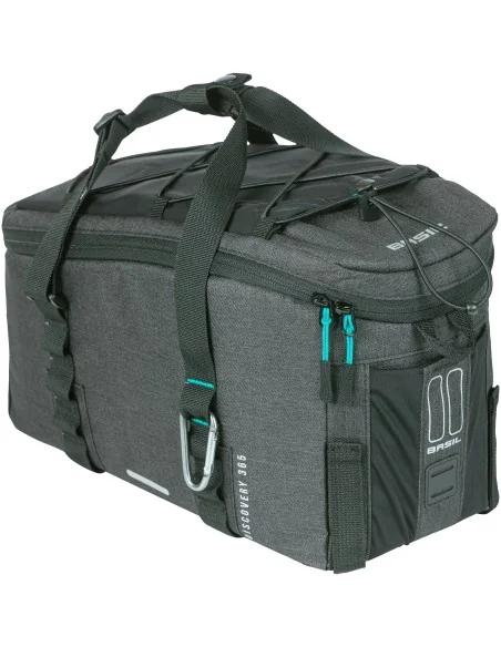 Bagagedragertas Basil Discovery 365D 9 liter 36 x 16 x 20 cm - zwart melee