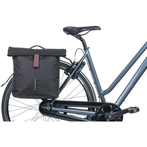 Dubbele fietstas Basil City MIK 28-32 liter 30 x 18 x 49 cm - zwart