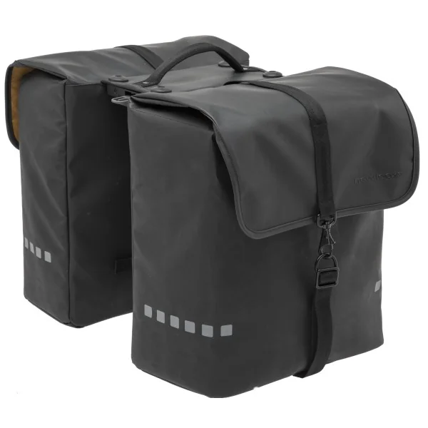Dubbele fietstas New Looxs Odense Double Racktime 39 liter 34 x 16 x 38 cm (x2) - zwart