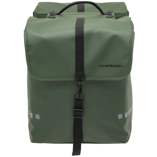 Dubbele fietstas New Looxs Odense Double Racktime 39 liter 34 x 16 x 38 cm (x2) - groen