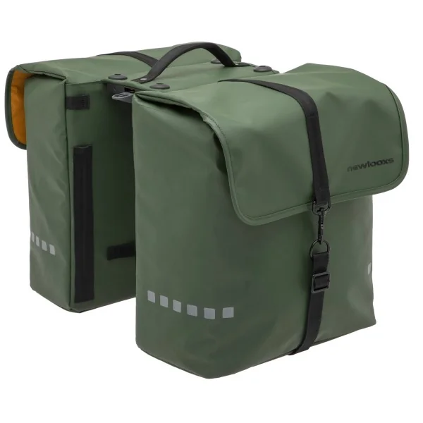 Dubbele fietstas New Looxs Odense Double Racktime 39 liter 34 x 16 x 38 cm (x2) - groen