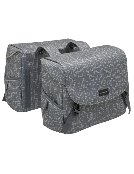 Dubbele fietstas New Looxs Mondi Joy Double RT 38 liter 37 x 16 x 32 cm (2x) - ivy grey