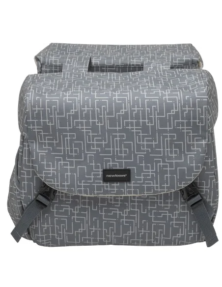Dubbele fietstas New Looxs Mondi Joy Double MIK 38 liter 37 x 16 x 32 cm (2x) - ivy grey