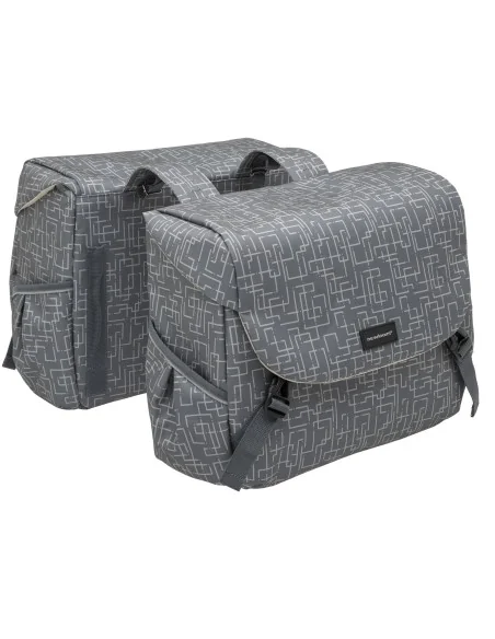 Dubbele fietstas New Looxs Mondi Joy Double MIK 38 liter 37 x 16 x 32 cm (2x) - ivy grey