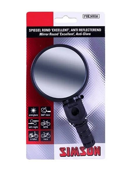 Simson Spiegel Rond 'Excellent', anti reflecterend