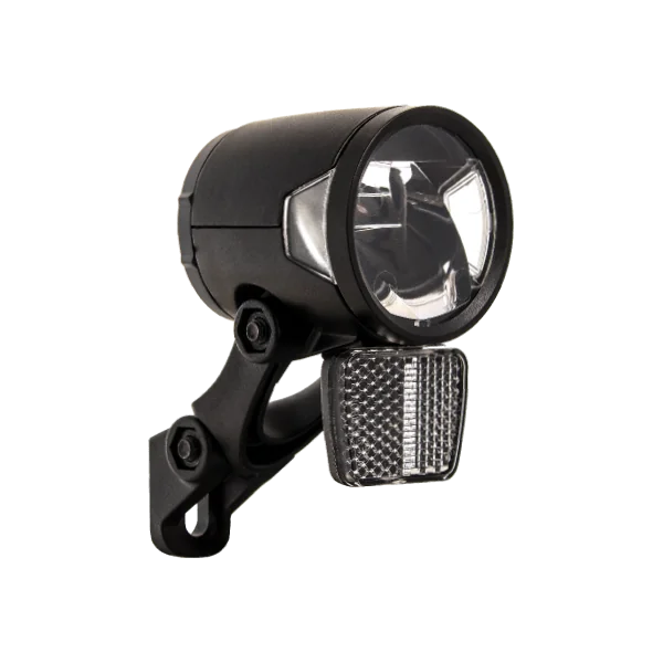 Koplamp Herrmans H-Black MR8 dynamo - aan/uit functie -met houder - 180 lumen