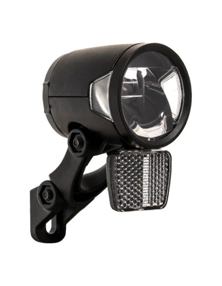 Koplamp Herrmans H-Black MR8 dynamo - aan/uit functie -met houder - 180 lumen