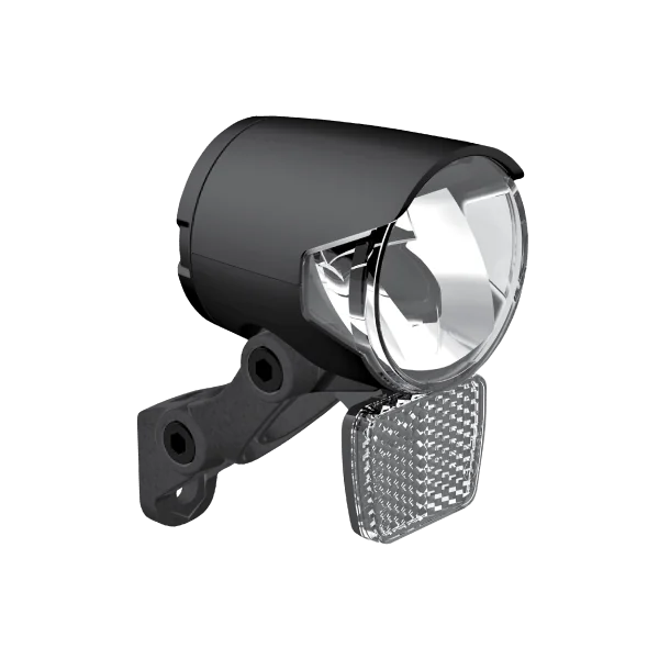 Koplamp Herrmans H-Black MR4 dynamo - aan/uit functie - met houder - 100/120 lumen