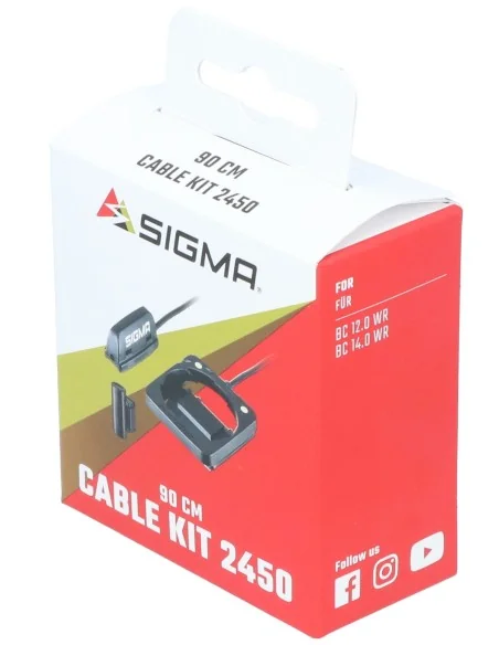 Fietscomputer houder Sigma 2450 met spaakmagneet en 90 cm kabel