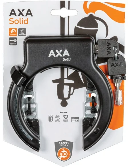Ringslot Axa Solid Retractable met uitneembare sleutel - zwart