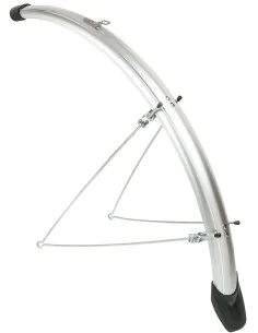 Spatbordset Eurofender Elegance 28" x 46 mm - zilver