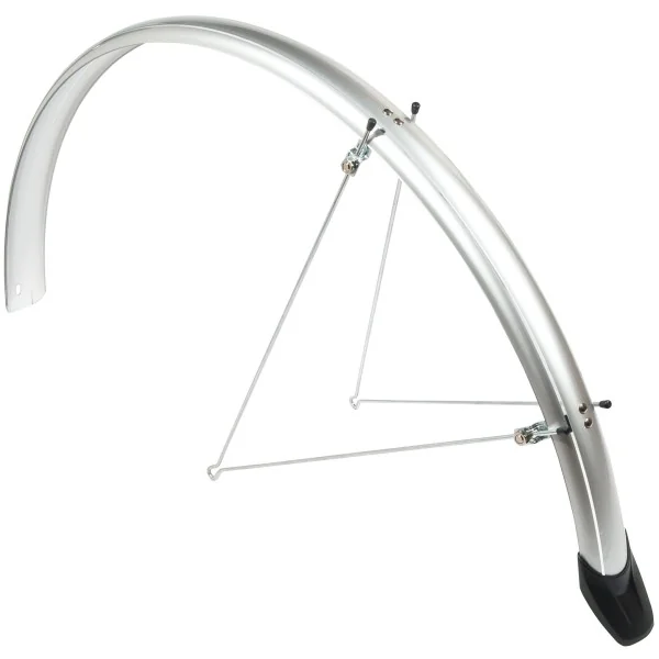 Spatbordset Eurofender Elegance 28" x 46 mm - zilver