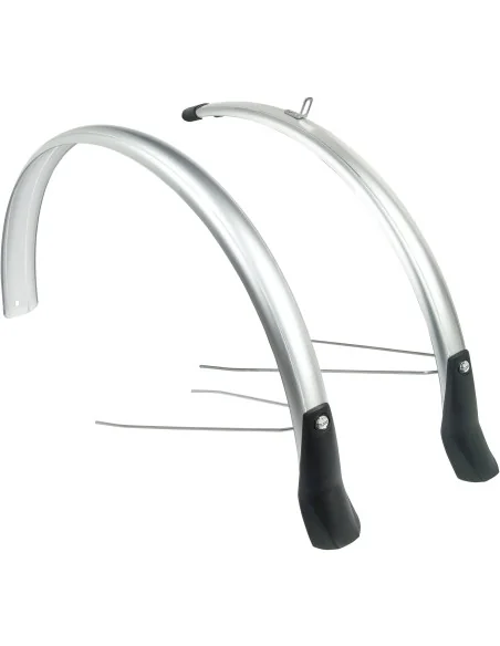 Spatbordset Eurofender Snello 28" x 46 mm - zilver