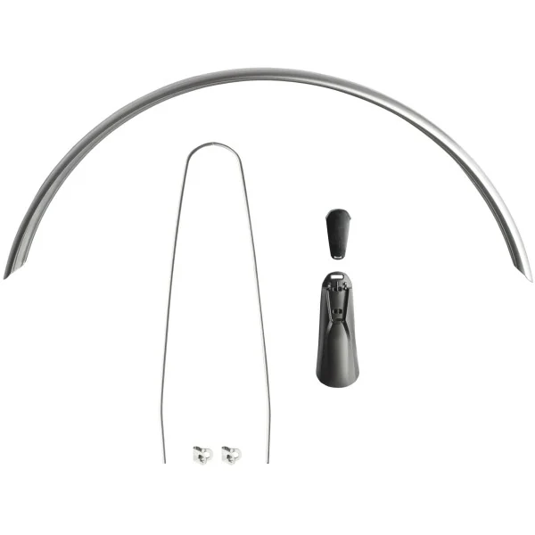 Spatbordset Eurofender Scatto 28" x 51 mm - zilver