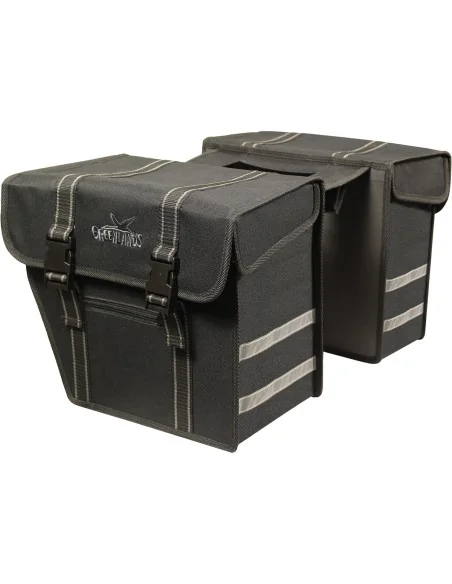 Dubbele fietstas Greenlands Black Line Double 40 liter 36 x 32 x 18 cm (2x) - zwart