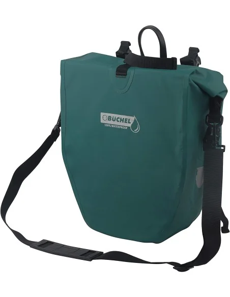 Enkele fietstas Büchel 100% waterdicht 25,4 liter - turquoise