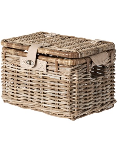 Rotan fietsmand Basil Denton medium 39 x 27 x 25 cm - nature grey