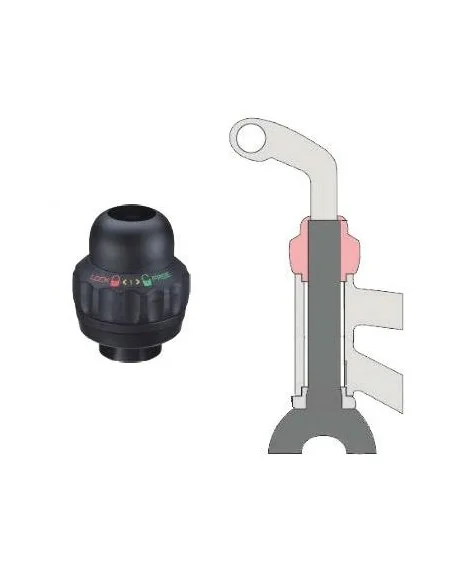 Balhoofdset 1/1-8" Post Moderne OT-905 met stuurslot - zwart