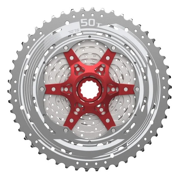 Cassette 11 speed Sunrace CSMX8 11-42T - zilver/rood