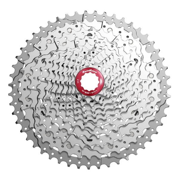 Cassette 11 speed Sunrace CSMX8 11-42T - zilver/rood