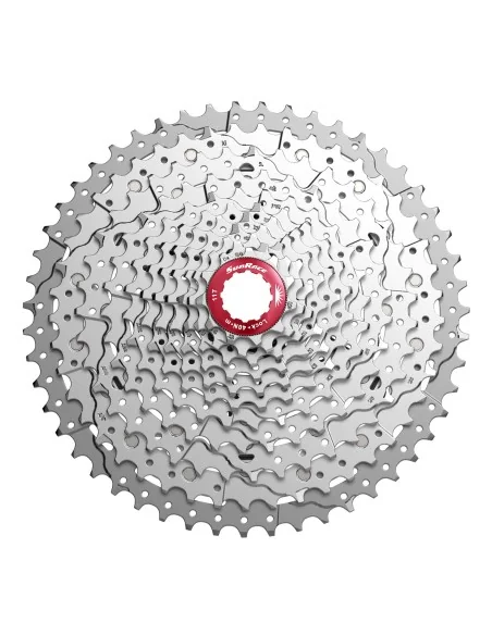 Cassette 11 speed Sunrace CSMX8 11-42T - zilver/rood