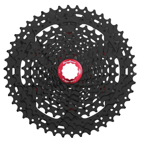 Cassette 10 speed Sunrace CS-MX3 11-46T - zwart/rood